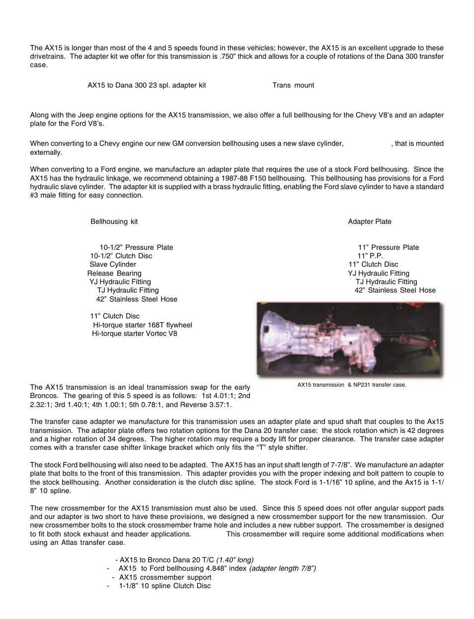 Chevy and ford conversion adapters | Advance Adapters AX15 User Manual | Page 57 / 57