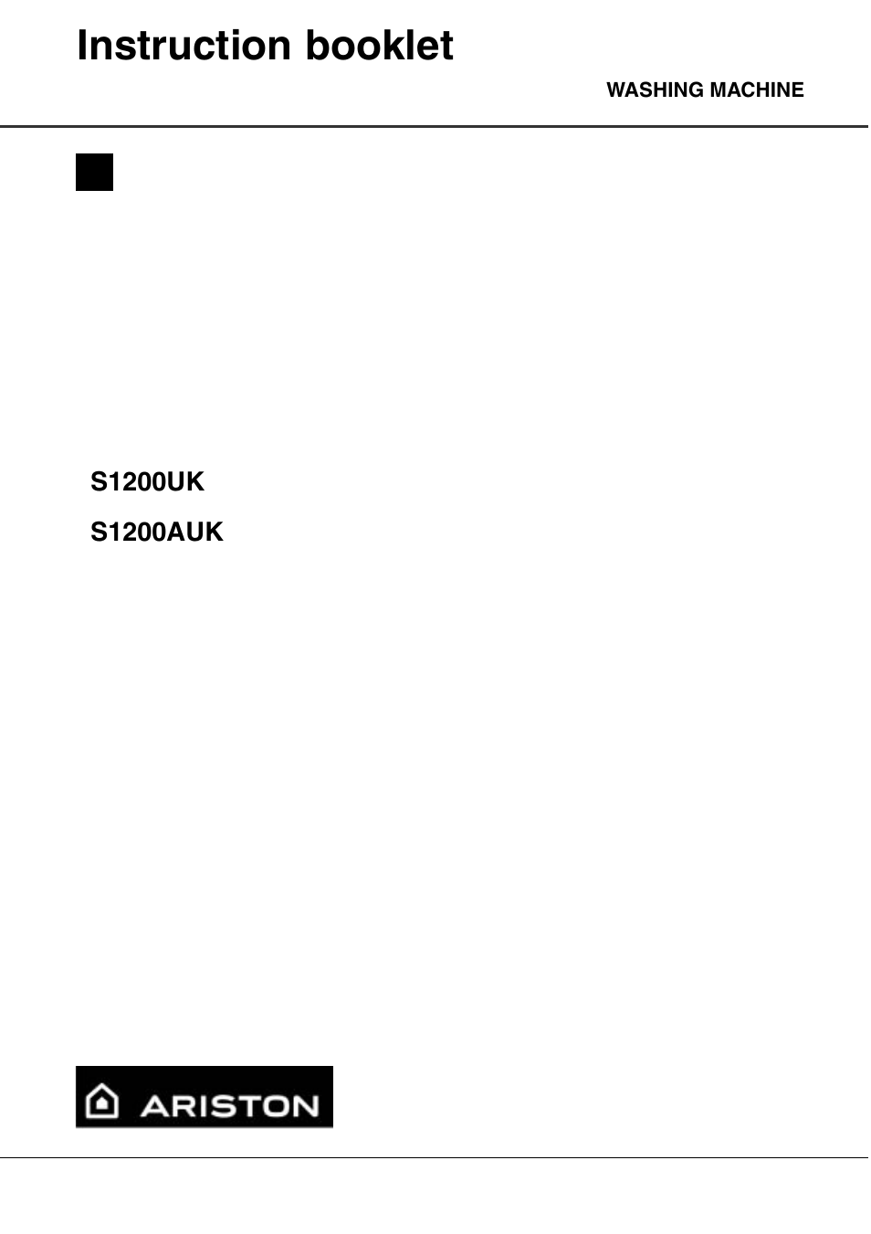 Ariston S1200AUK User Manual | 12 pages