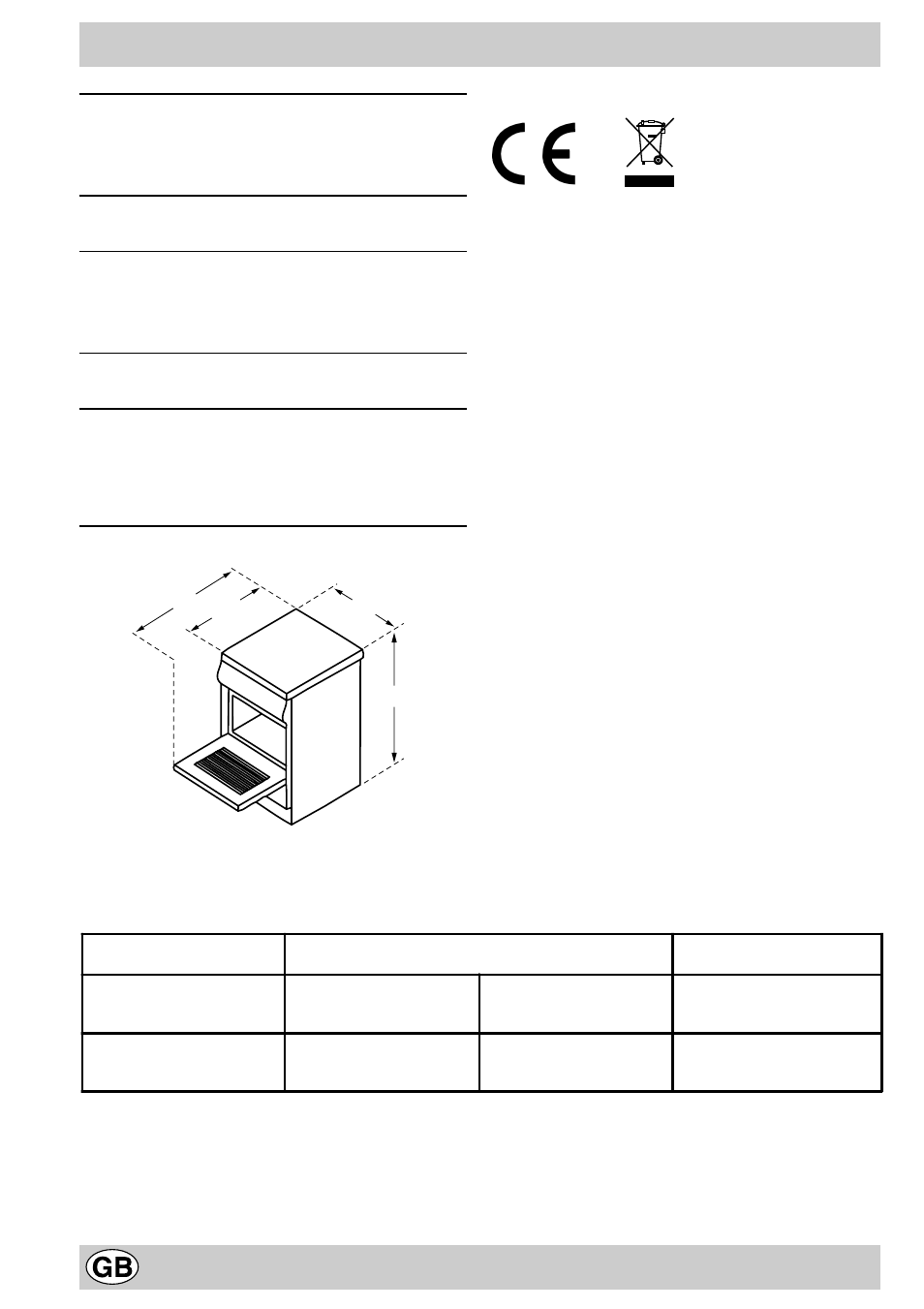 Technical specifications | Ariston K3G21/G User Manual | Page 8 / 16