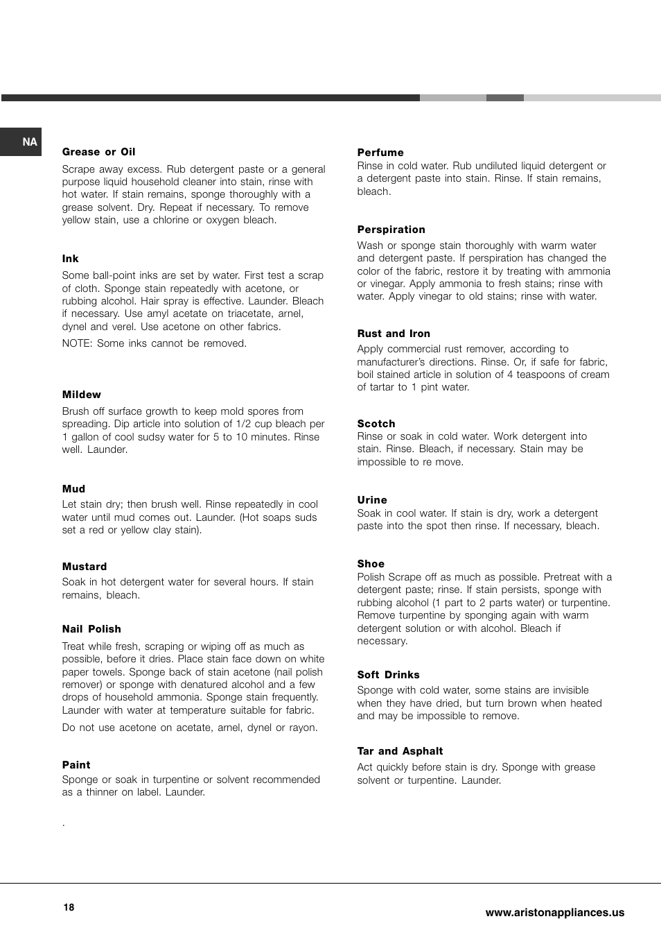 Ariston AW 129 User Manual | Page 18 / 72
