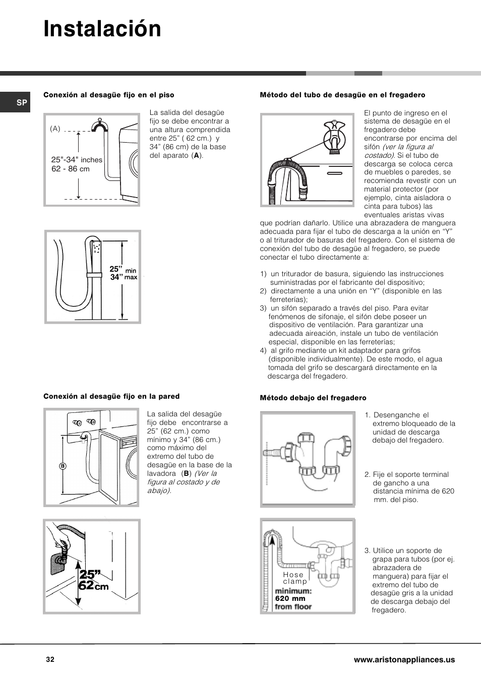 Instalación | Ariston AW 129 User Manual | Page 32 / 72