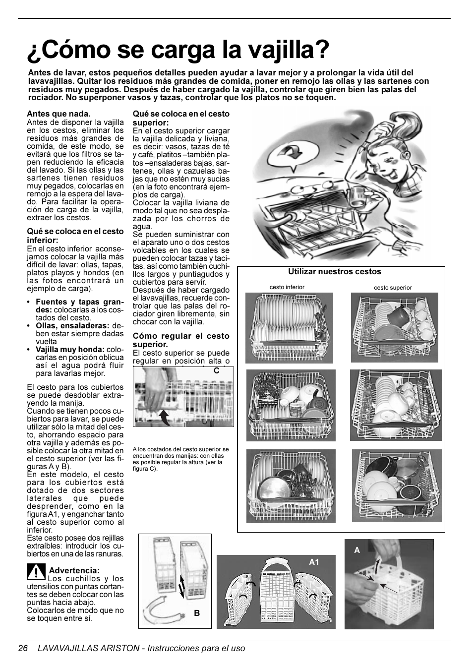 Cómo se carga la vajilla | Ariston LI 700 I-S-X User Manual | Page 25 / 31