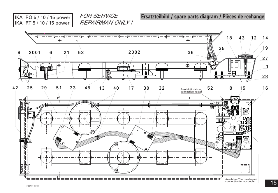For service repairman only | IKA RT 15 power IKAMAG User Manual | Page 15 / 16