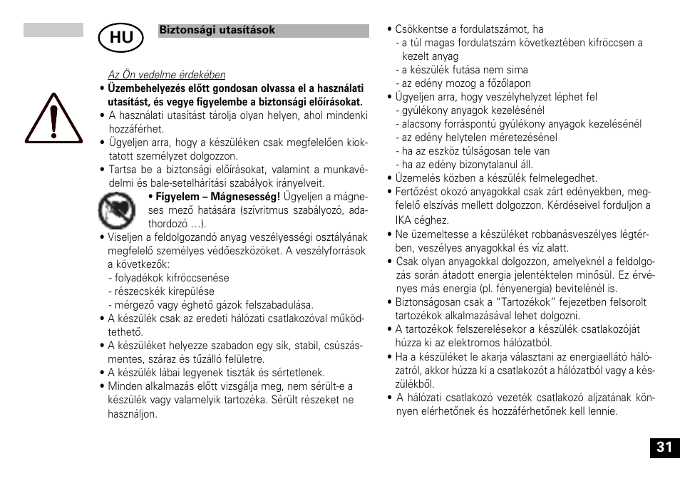 IKA Mini MR standard User Manual | Page 31 / 40