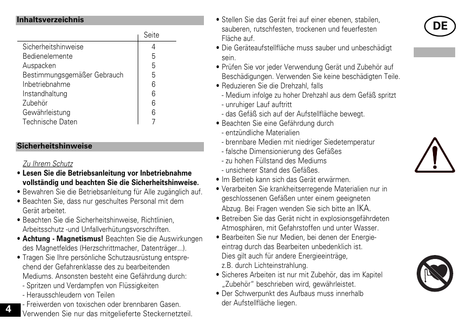 IKA Mini MR standard User Manual | Page 4 / 40