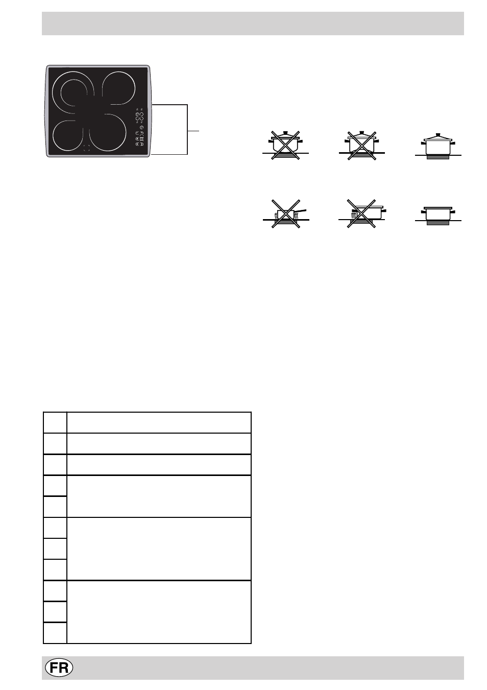Utilisation des foyers | Ariston KT 8104 QO User Manual | Page 18 / 43