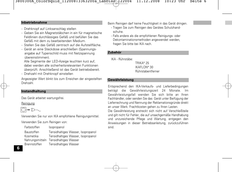 IKA Color Squid User Manual | Page 6 / 40