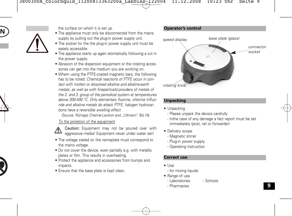 IKA Color Squid User Manual | Page 9 / 40