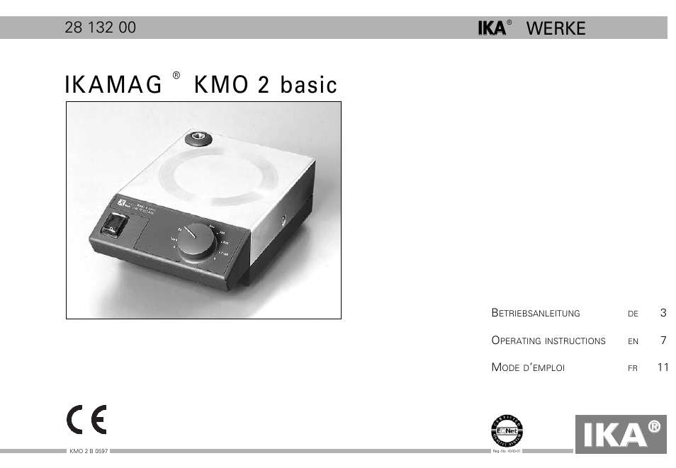 IKA KMO 2 basic User Manual | 16 pages