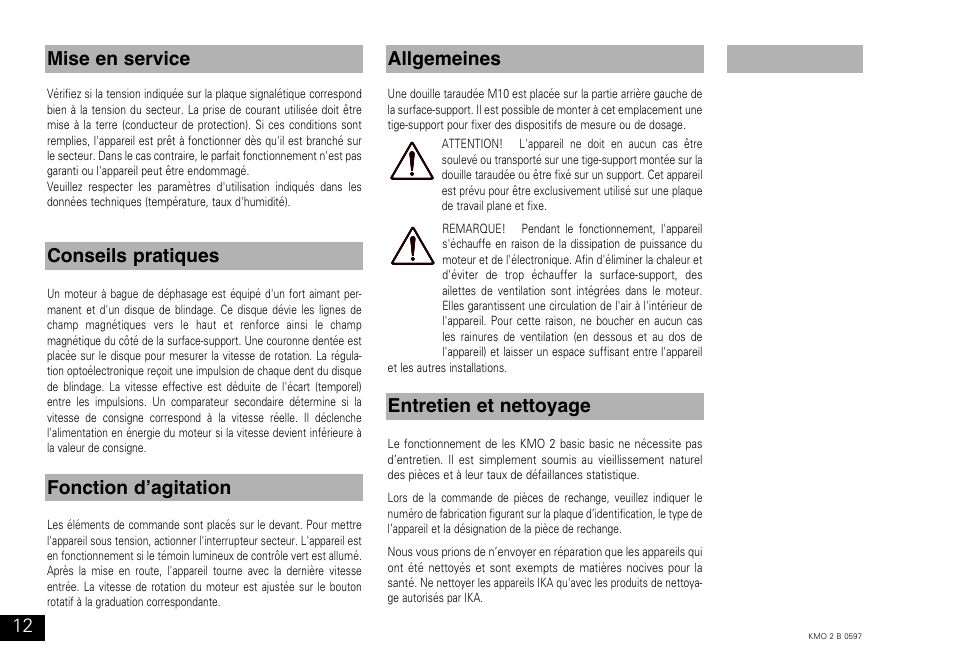 IKA KMO 2 basic User Manual | Page 12 / 16