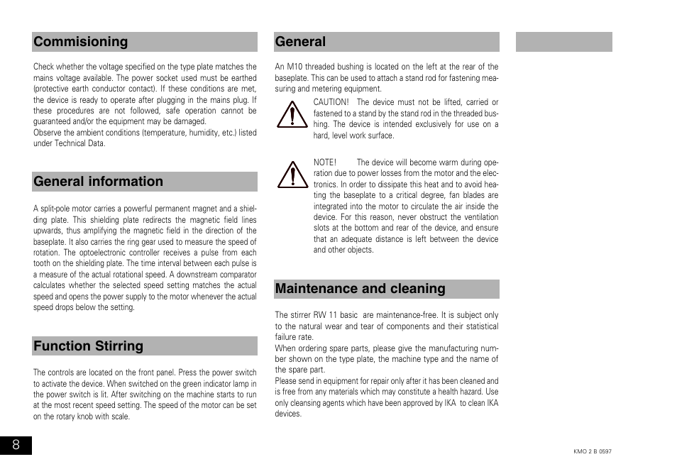 IKA KMO 2 basic User Manual | Page 8 / 16