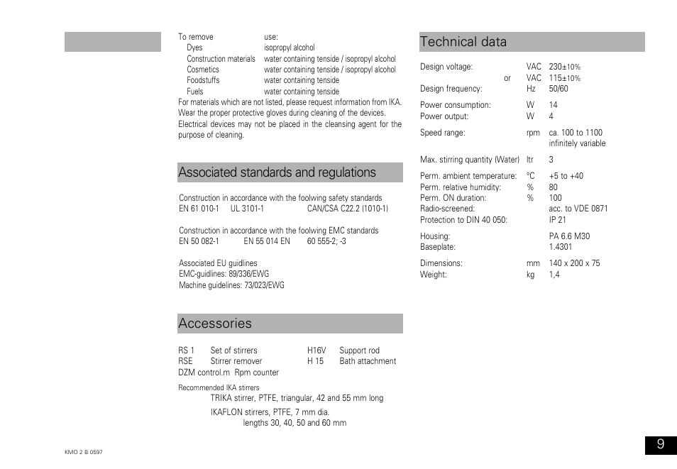 IKA KMO 2 basic User Manual | Page 9 / 16