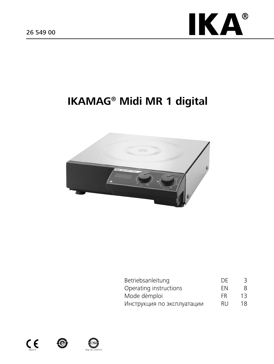 IKA Midi MR 1 digital User Manual | 13 pages