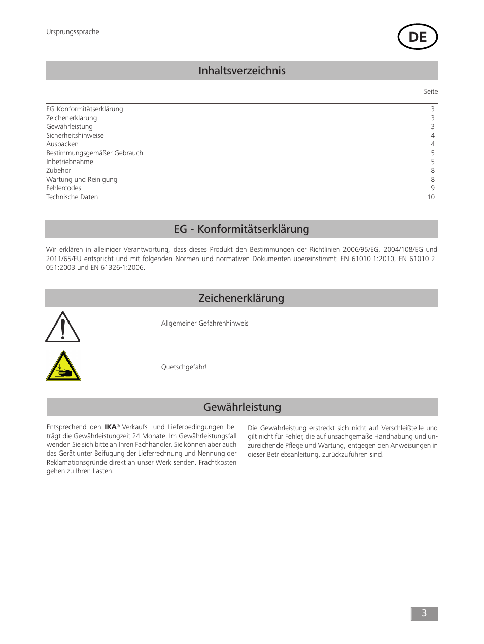 IKA ROCKER 2D digital User Manual | Page 3 / 52