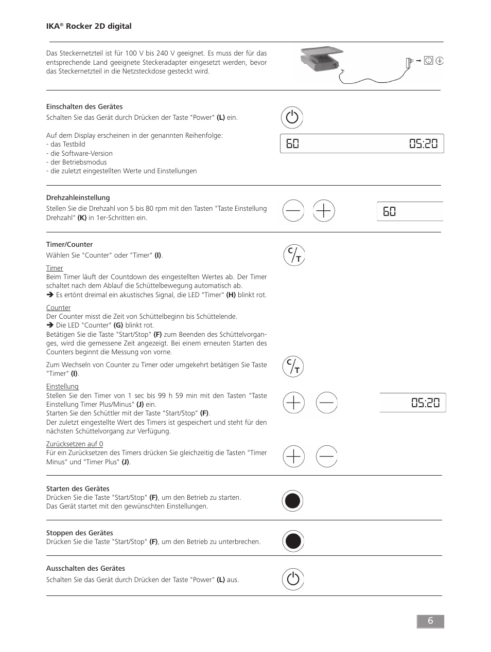 IKA ROCKER 2D digital User Manual | Page 6 / 52