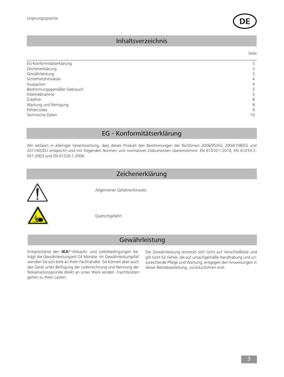 IKA ROCKER 3D digital User Manual | Page 3 / 52