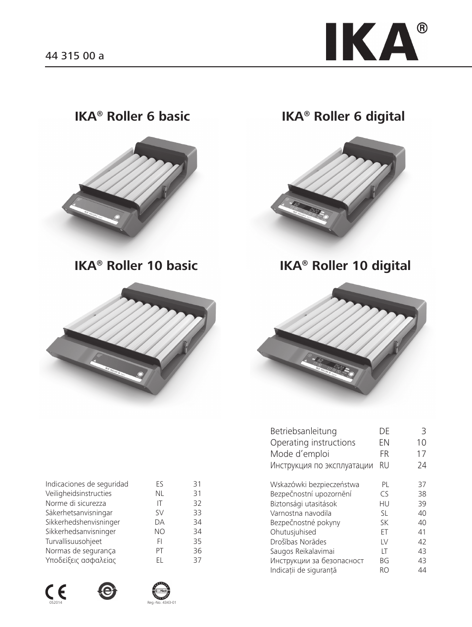 IKA ROLLER 10 digital User Manual | 48 pages