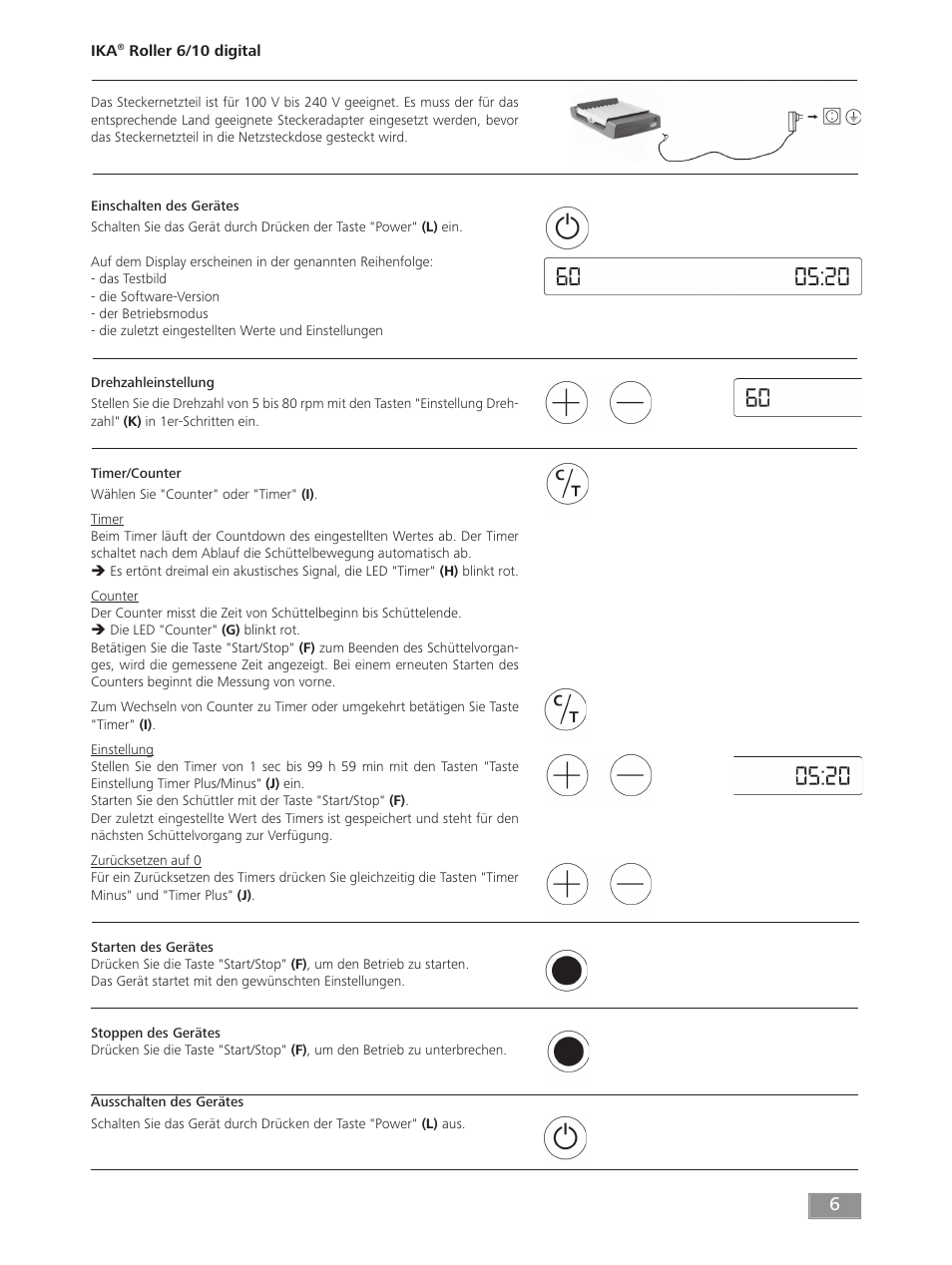 IKA ROLLER 10 digital User Manual | Page 6 / 48