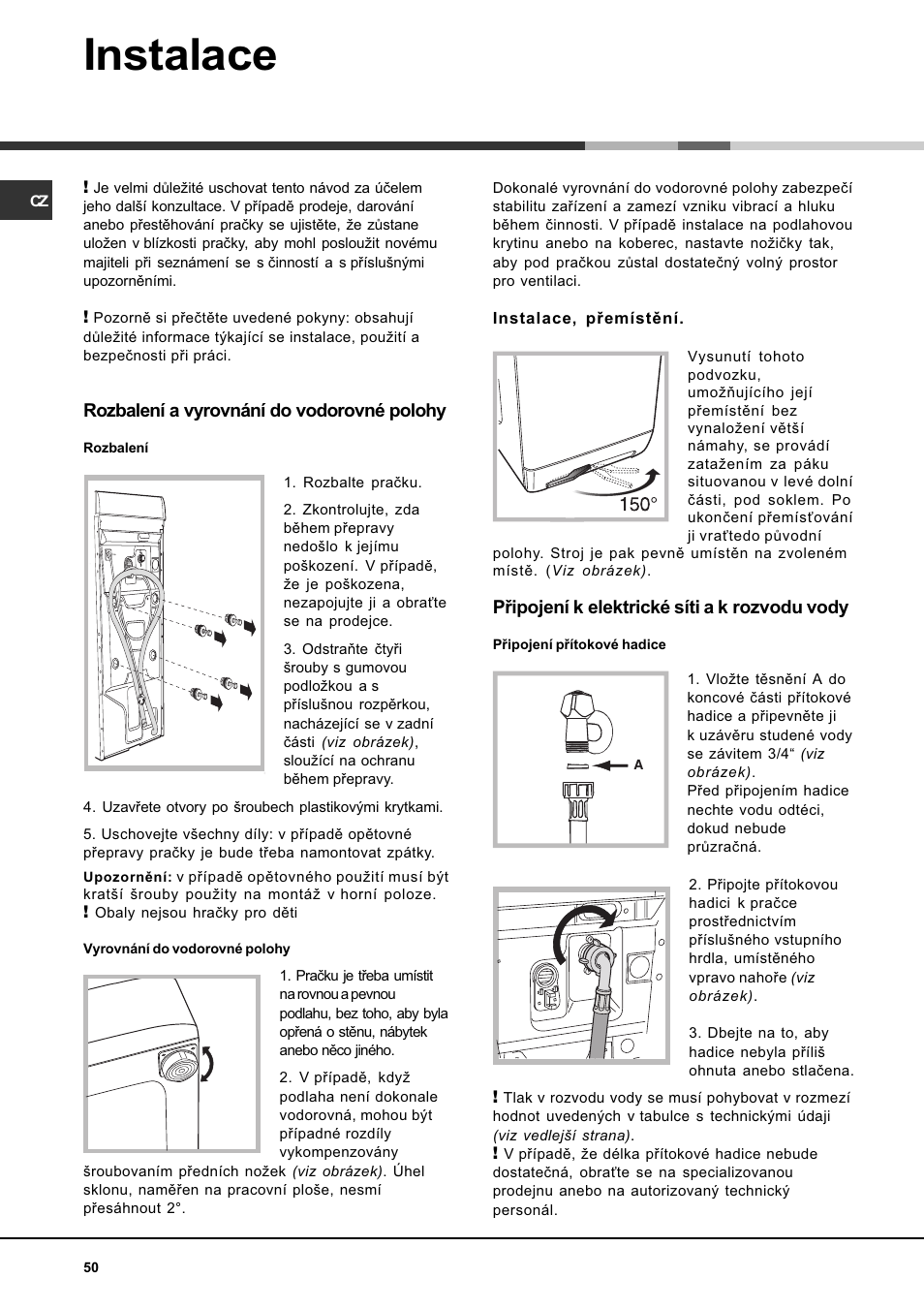 Mikosoft praha s.r.o, Instalace | Ariston AQXLAVTL 109 User Manual | Page 50 / 72