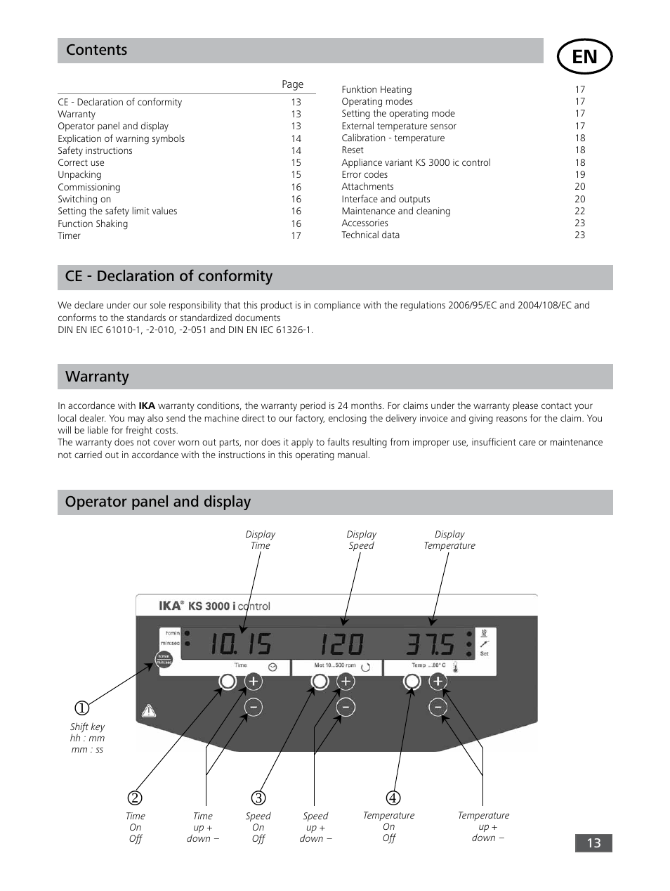 IKA KS 3000 ic control User Manual | Page 13 / 76