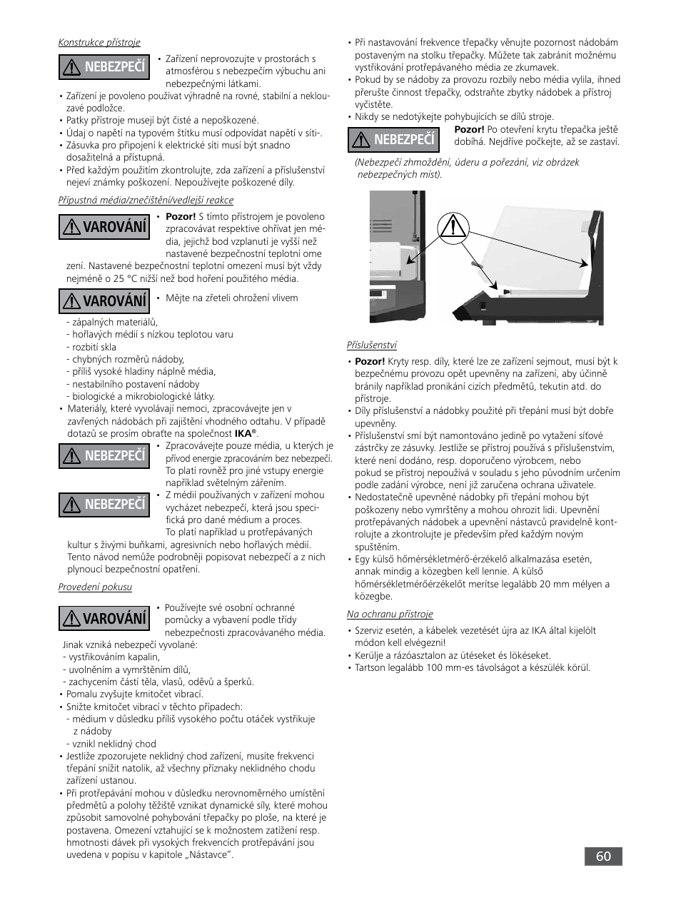 Varování, Nebezpečí | IKA KS 3000 ic control User Manual | Page 60 / 76