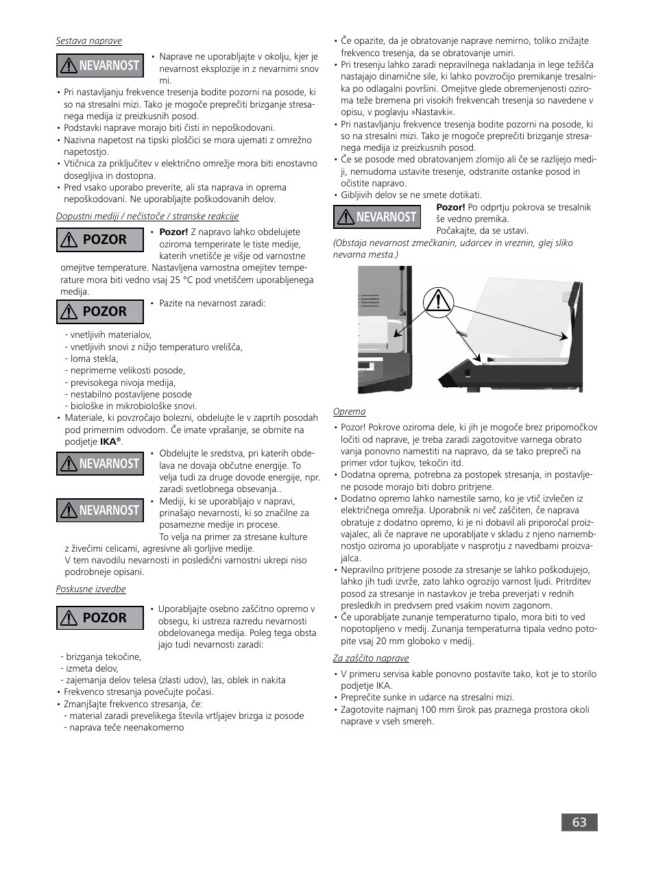 Pozor | IKA KS 3000 ic control User Manual | Page 63 / 76