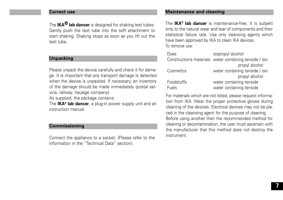 IKA Lab dancer User Manual | Page 7 / 40