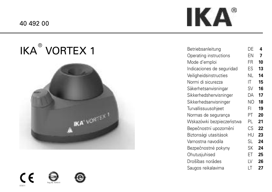 IKA Vortex 1 User Manual | 28 pages