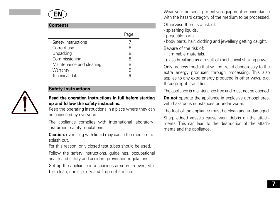 IKA Vortex 1 User Manual | Page 7 / 28