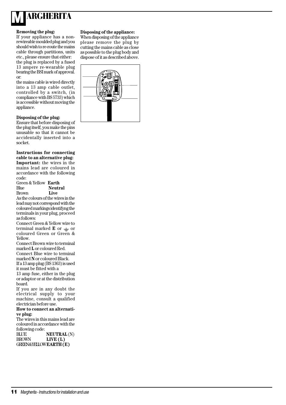 Argherita | Ariston MARGHERITA A1324 User Manual | Page 12 / 16