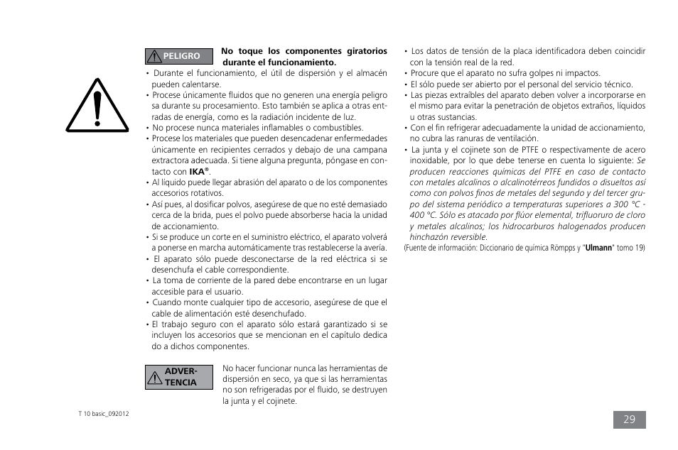 IKA T 10 basic ULTRA-TURRAX User Manual | Page 29 / 68