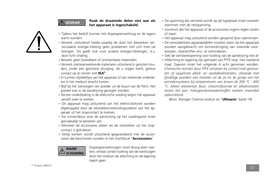 IKA T 10 basic ULTRA-TURRAX User Manual | Page 31 / 68