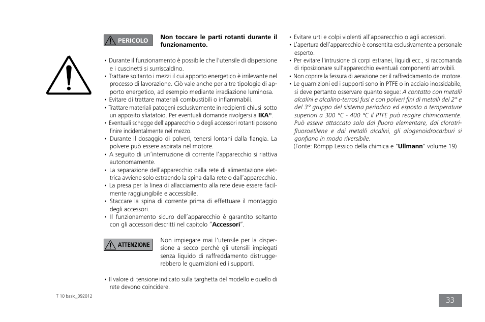 IKA T 10 basic ULTRA-TURRAX User Manual | Page 33 / 68