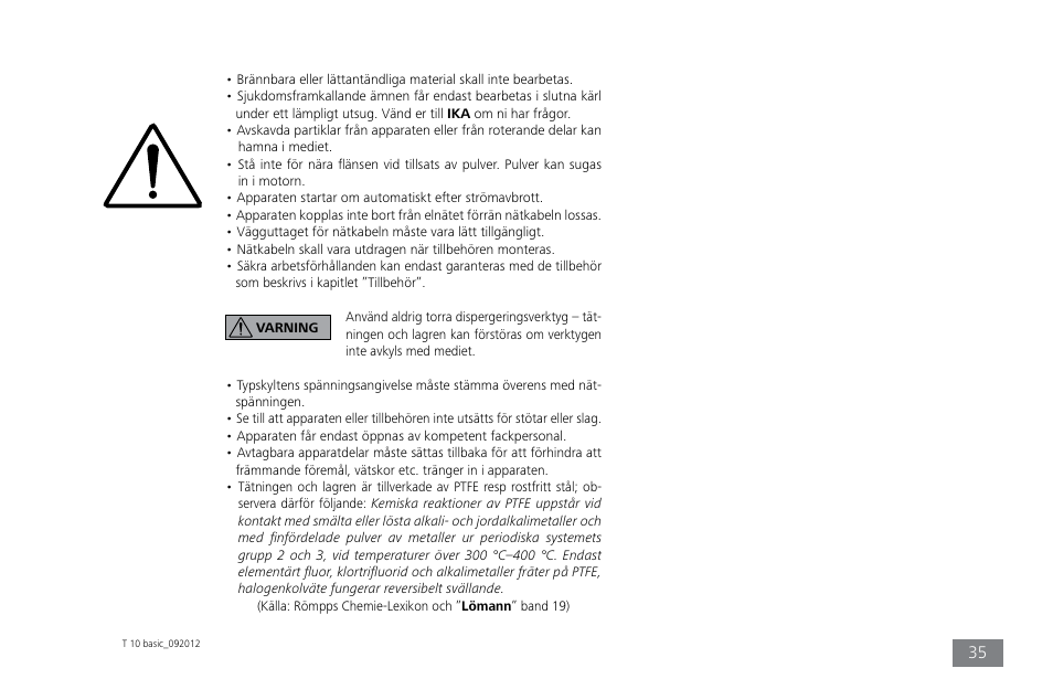 IKA T 10 basic ULTRA-TURRAX User Manual | Page 35 / 68