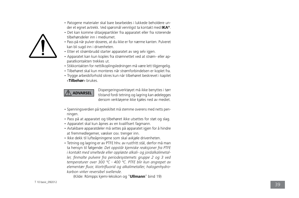 IKA T 10 basic ULTRA-TURRAX User Manual | Page 39 / 68