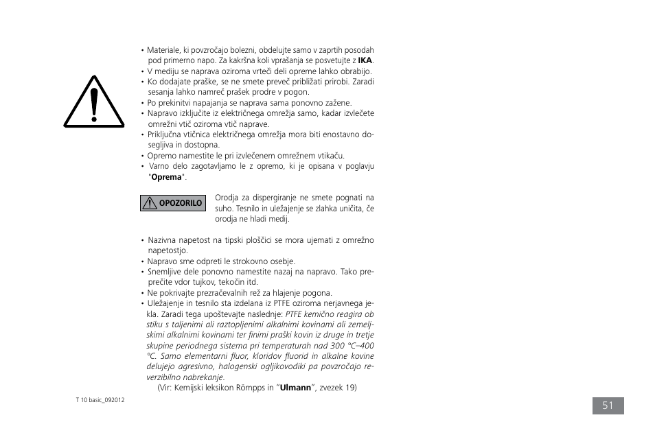 IKA T 10 basic ULTRA-TURRAX User Manual | Page 51 / 68