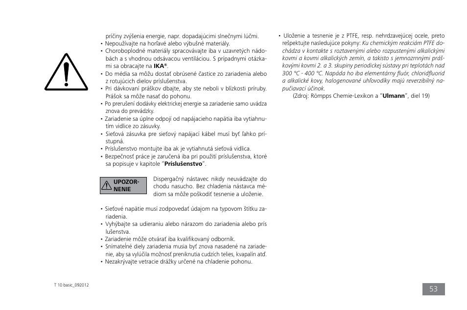 IKA T 10 basic ULTRA-TURRAX User Manual | Page 53 / 68