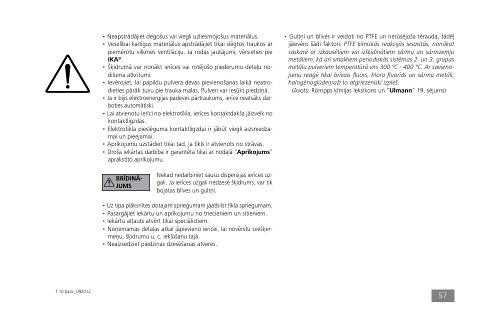 IKA T 10 basic ULTRA-TURRAX User Manual | Page 57 / 68