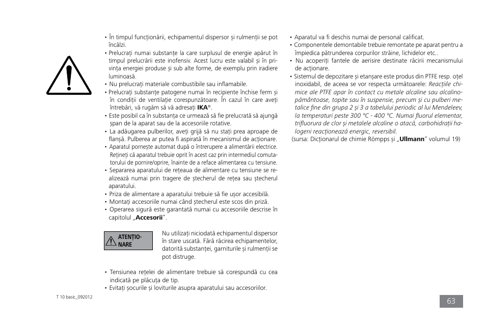 IKA T 10 basic ULTRA-TURRAX User Manual | Page 63 / 68