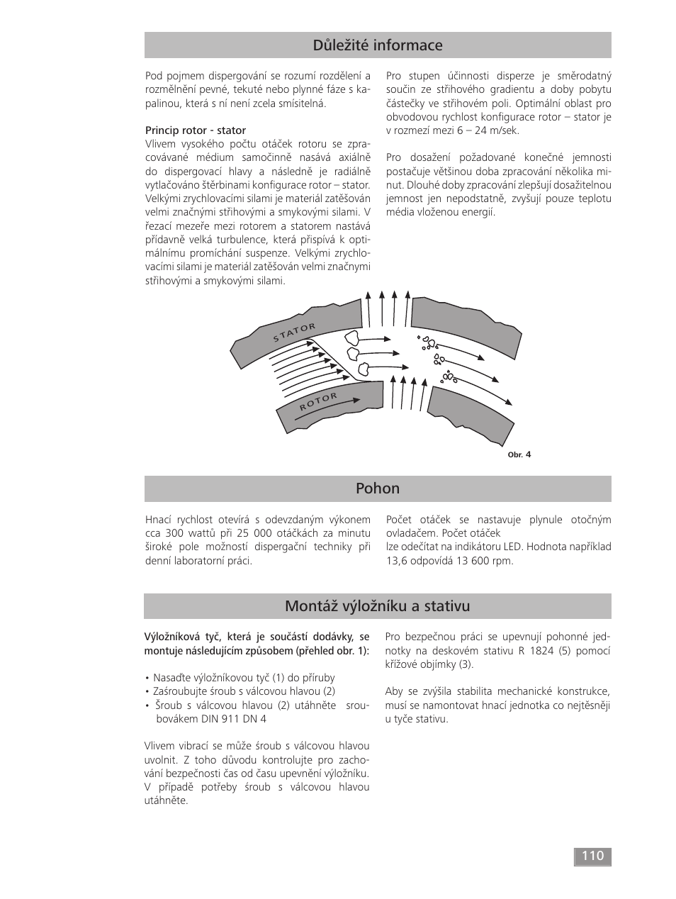 Pohon důležité informace, Montáž výložníku a stativu | IKA T 18 digital ULTRA-TURRAX User Manual | Page 110 / 188