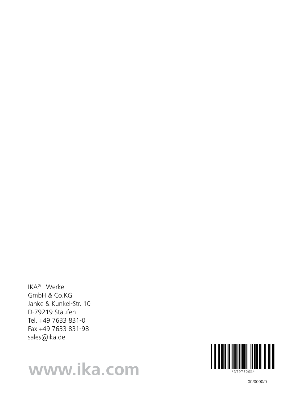 IKA T 25 digital ULTRA-TURRAX User Manual | Page 188 / 188