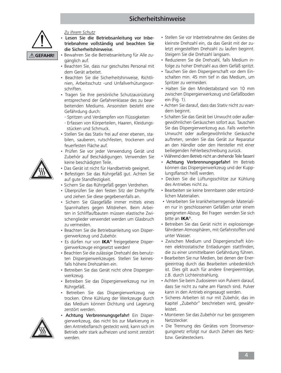Sicherheitshinweise | IKA T 25 digital ULTRA-TURRAX User Manual | Page 4 / 188