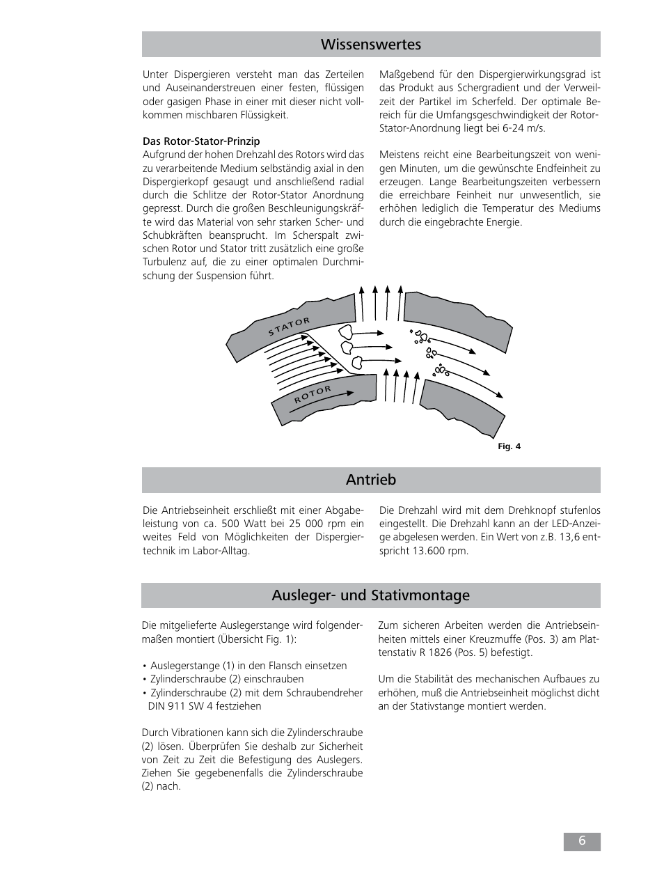 Antrieb wissenswertes, Ausleger- und stativmontage | IKA T 25 digital ULTRA-TURRAX User Manual | Page 6 / 188