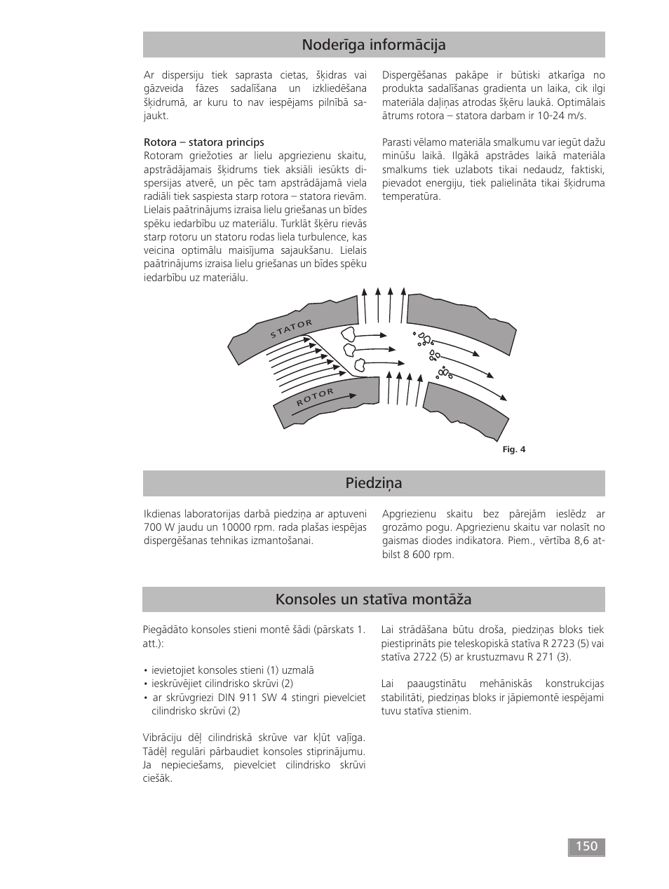 Piedziņa noderīga informācija, Konsoles un statīva montāža | IKA T 50 digital ULTRA-TURRAX User Manual | Page 150 / 188