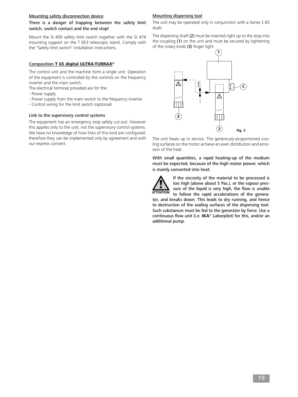 IKA T 65 digital ULTRA-TURRAX User Manual | Page 19 / 100