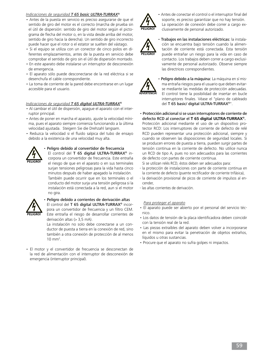 IKA T 65 digital ULTRA-TURRAX User Manual | Page 59 / 100