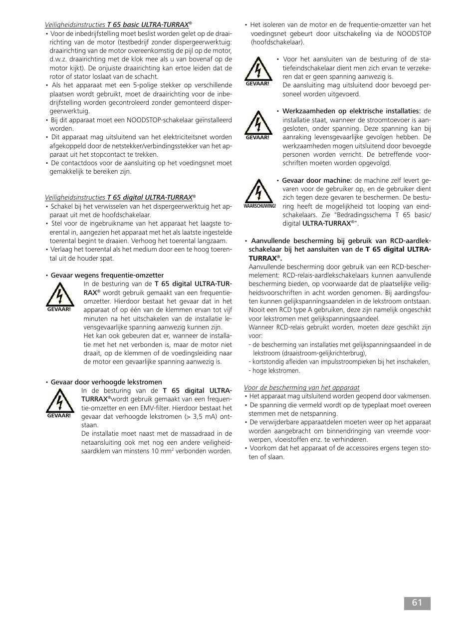 IKA T 65 digital ULTRA-TURRAX User Manual | Page 61 / 100