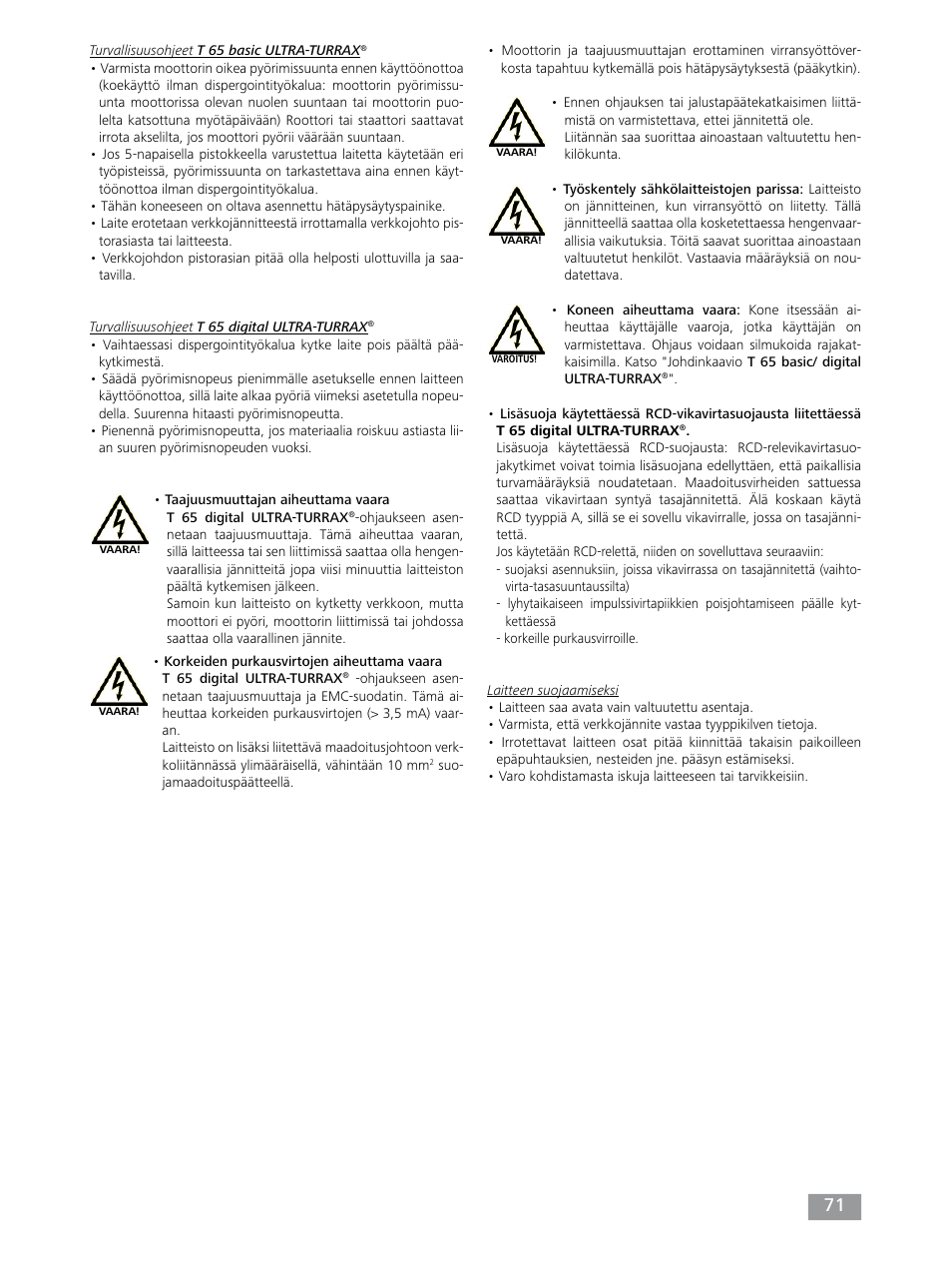 IKA T 65 digital ULTRA-TURRAX User Manual | Page 71 / 100