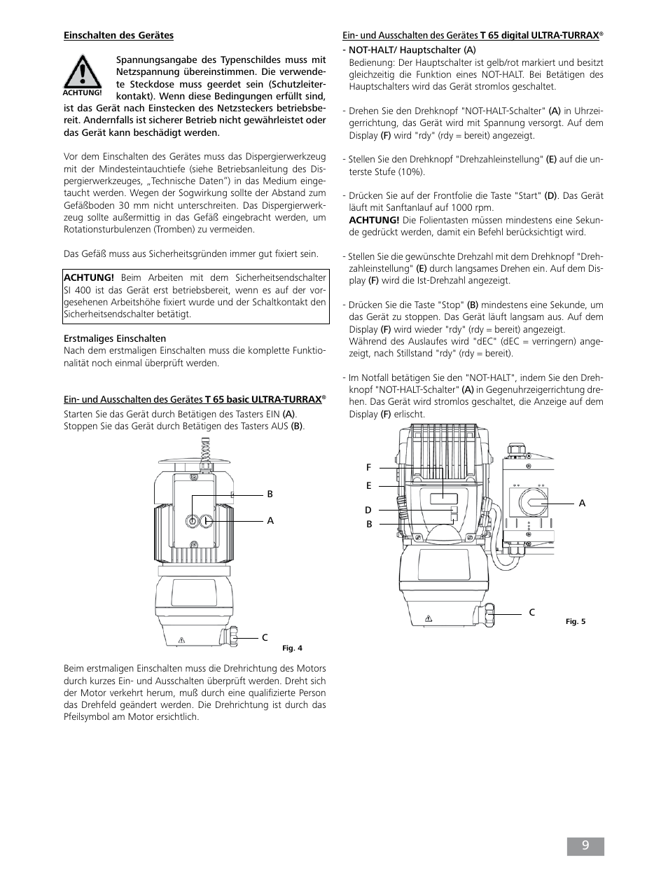 IKA T 65 digital ULTRA-TURRAX User Manual | Page 9 / 100