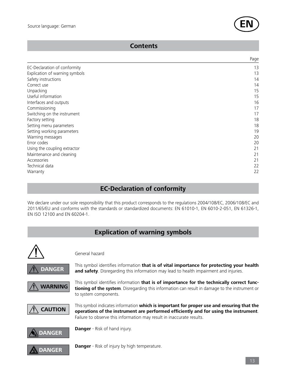 IKA Tube Mill control User Manual | Page 13 / 64